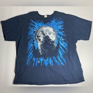 Vintage Gildan Heavy Cotton Howling Moon Wolf Size 2XL